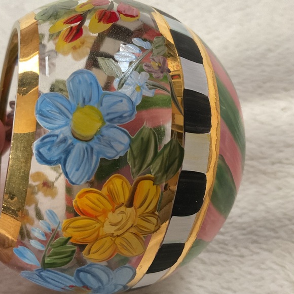 MacKenzie-Childs Hand-Painted Flower Market Glass Globe Vase/Candle Holder - Picture 7 of 14